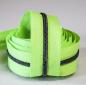 Preview: Spiralreißverschluss 3mm Neon Grün mit dunkel schillernder Spirale "ohne Zipper"